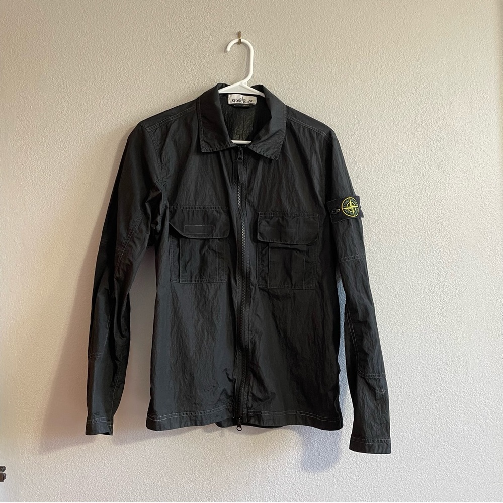 Stone Island Crinkle Utility Jacket in Black - Size S